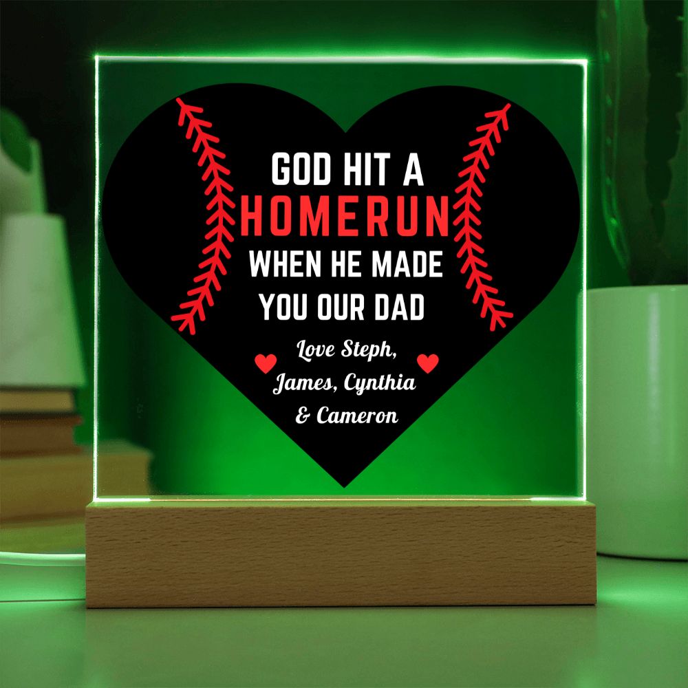 [Almost Sold Out] Personalized Baseball Father's Acrylic Plaque