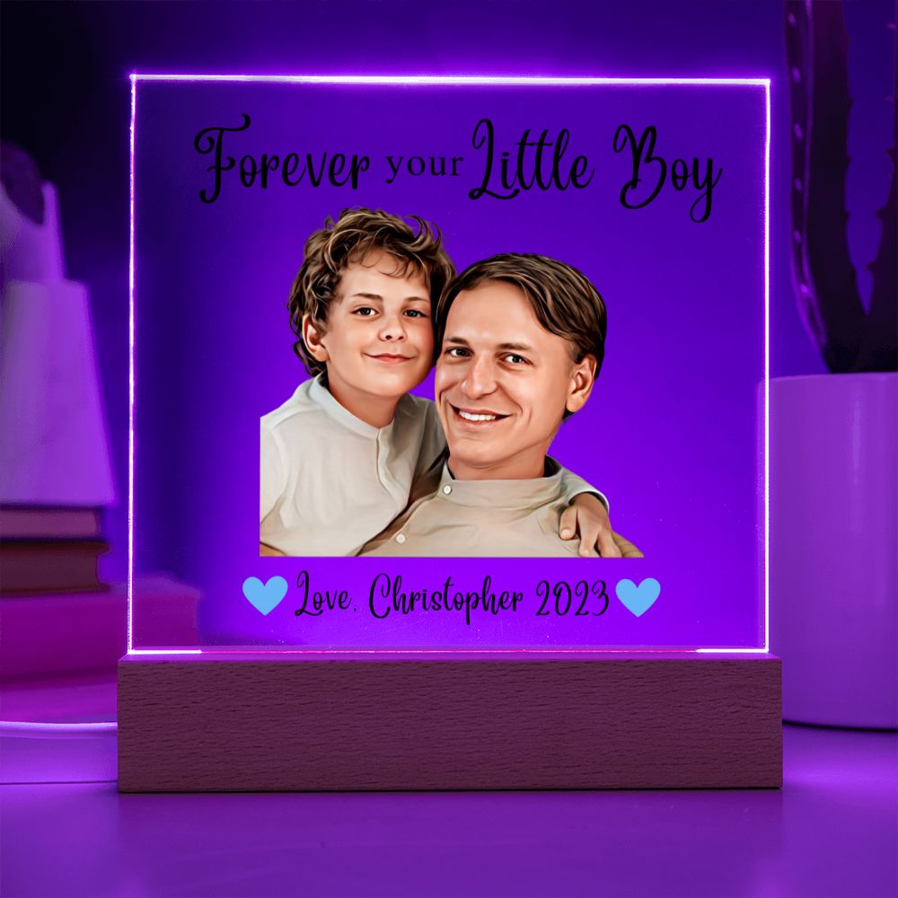 [Almost Sold Out] Forever Your Little Boy - Personalized Acrylic Plaque With A Custom Digital Illustration