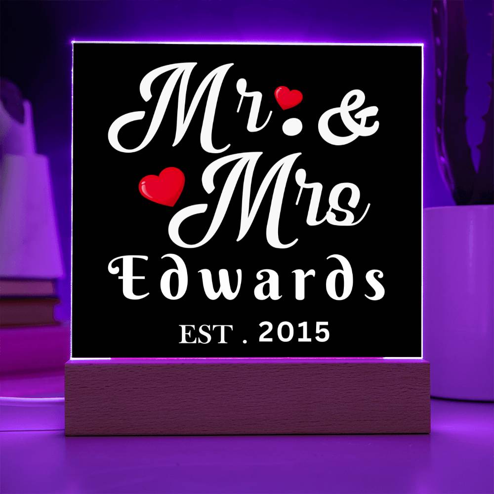 Almost Sold Out - Mr. & Mrs. - Acrylic Plaque With Stand