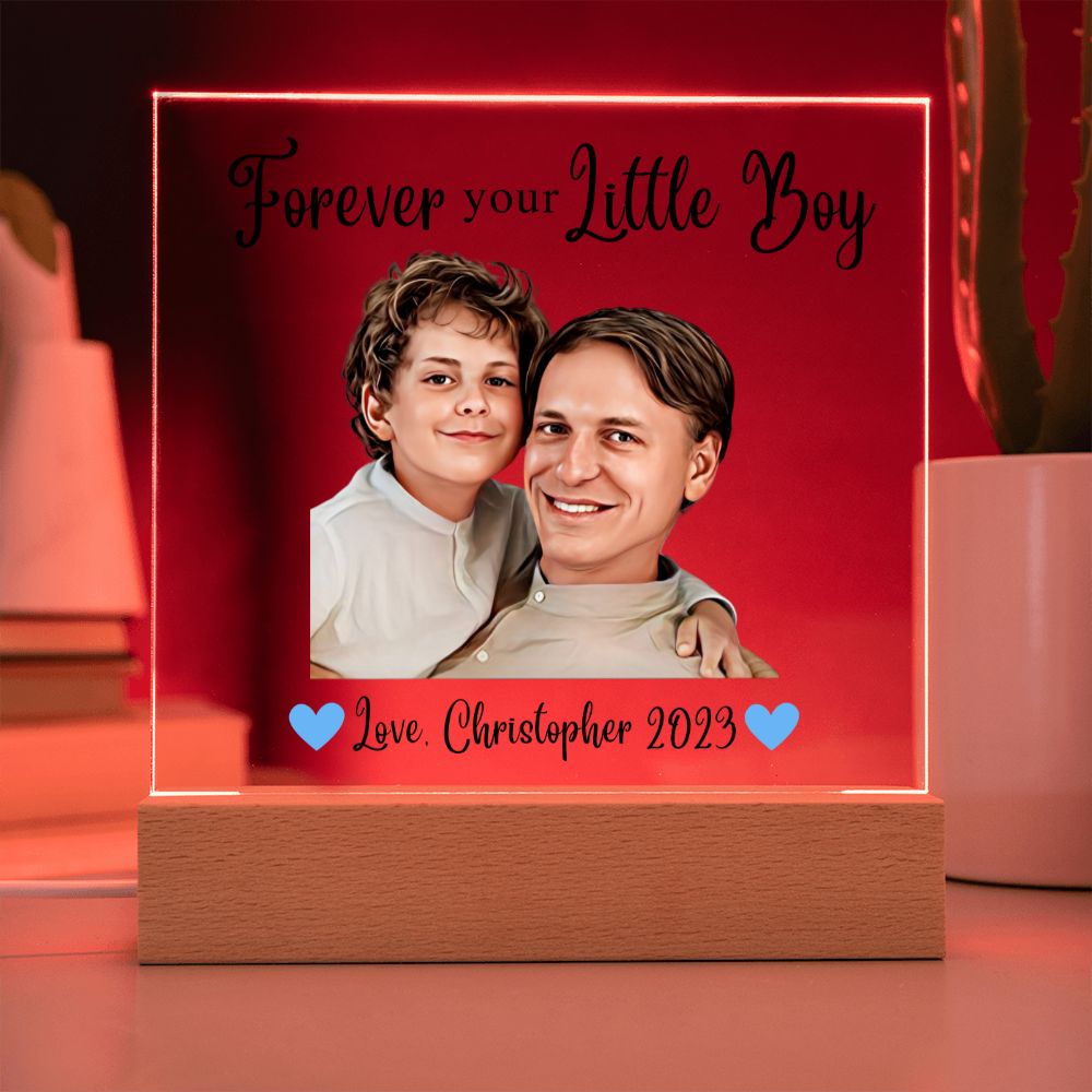 [Almost Sold Out] Forever Your Little Boy - Personalized Acrylic Plaque With A Custom Digital Illustration