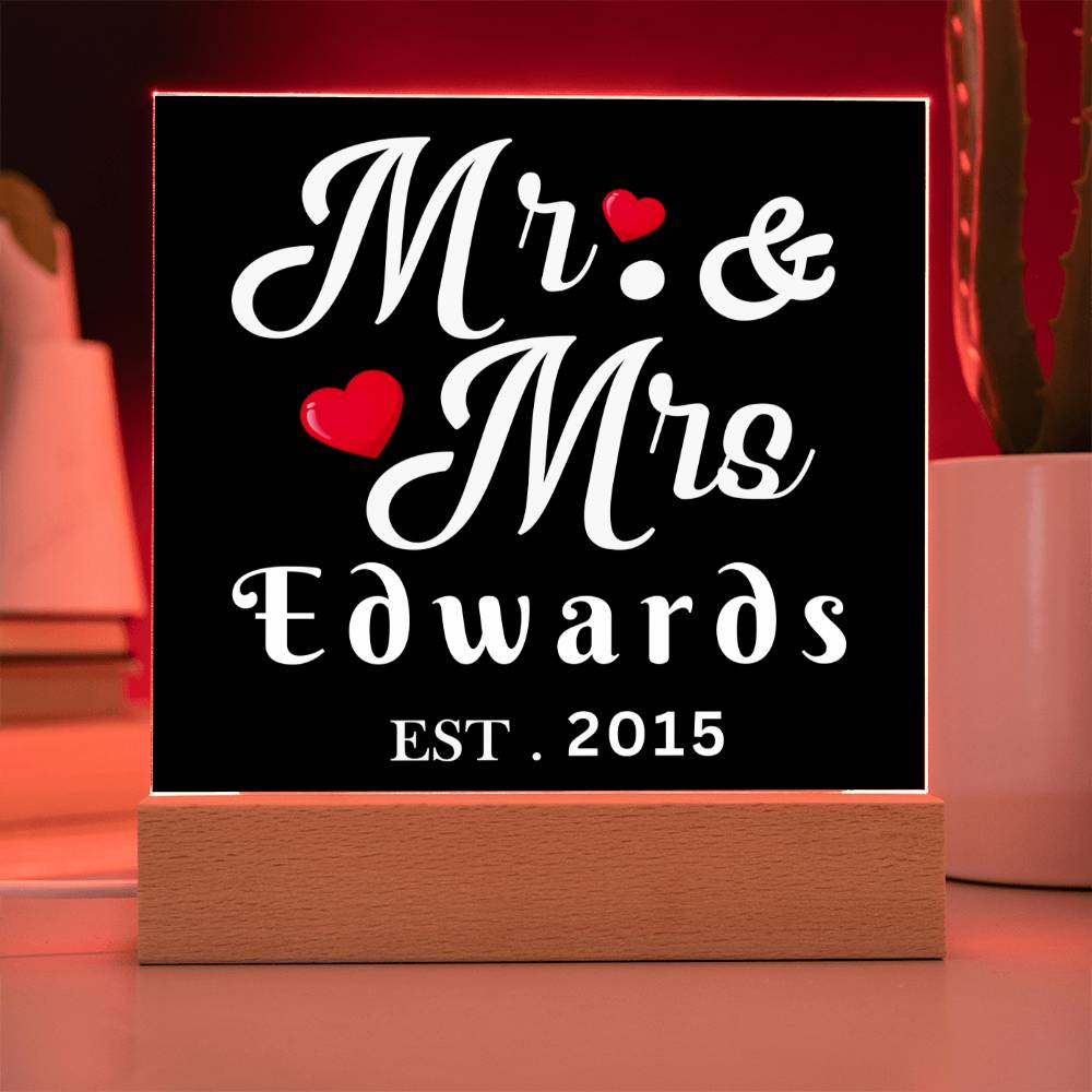 Almost Sold Out - Mr. & Mrs. - Acrylic Plaque With Stand