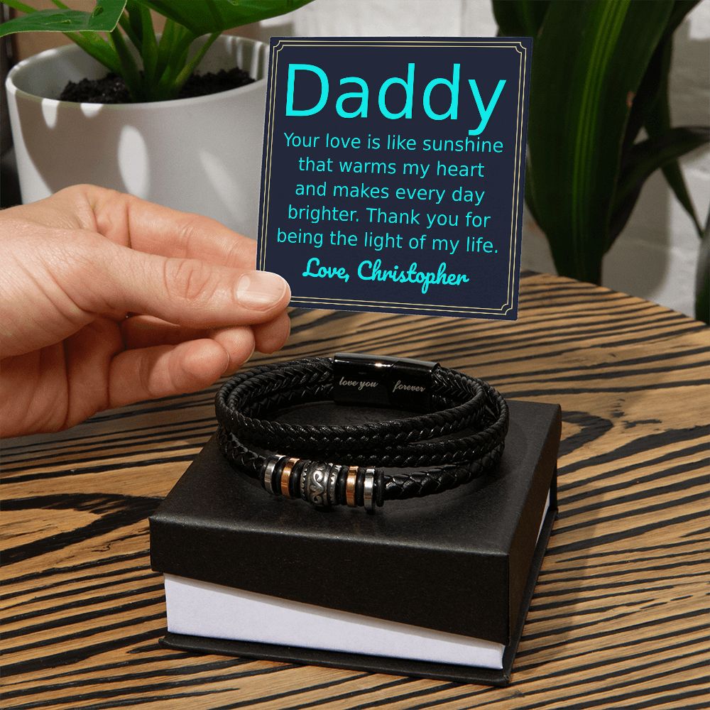 [Almost Sold Out] Personalized Daddy - Love Like Sunshine - Mens Bracelet