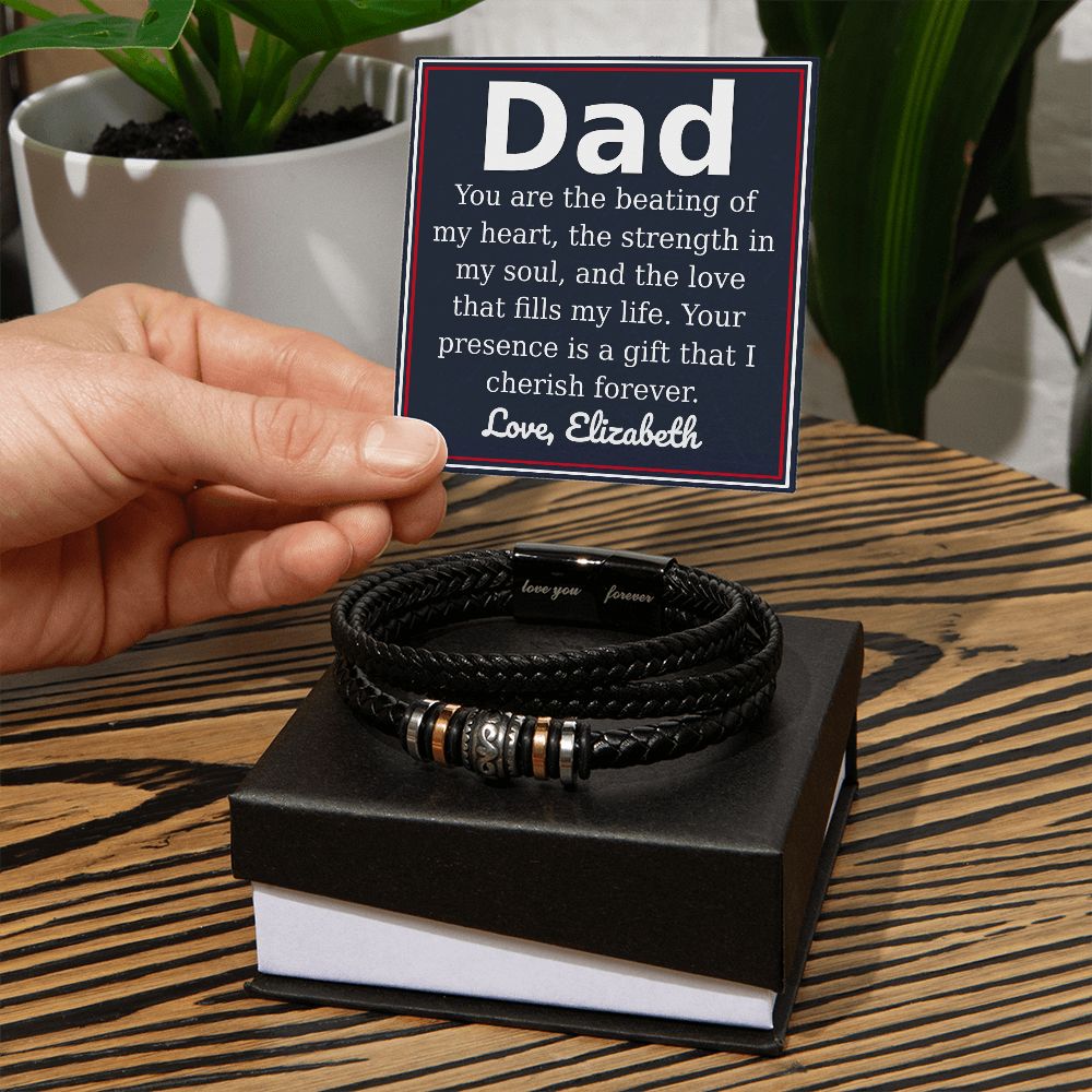 [Almost Sold Out] Personalized Dad - Strength In My Soul -  Mens Bracelet