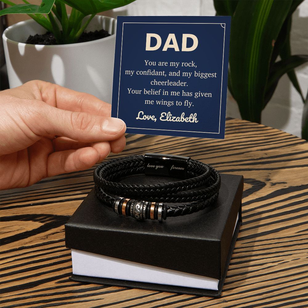 [Almost Sold Out] Personalized Dad - You Are My Rock -  Mens Bracelet