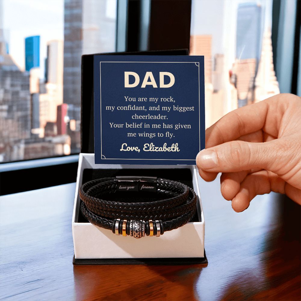 [Almost Sold Out] Personalized Dad - You Are My Rock -  Mens Bracelet
