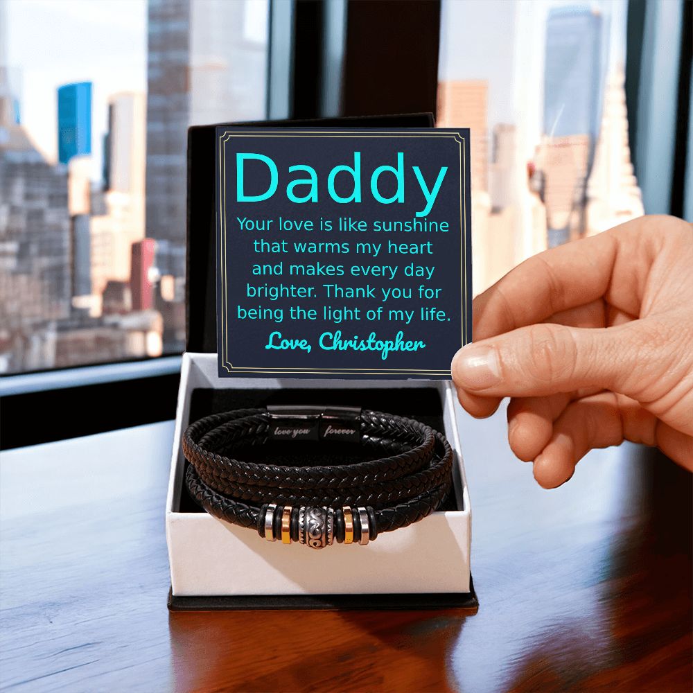 [Almost Sold Out] Personalized Daddy - Love Like Sunshine - Mens Bracelet