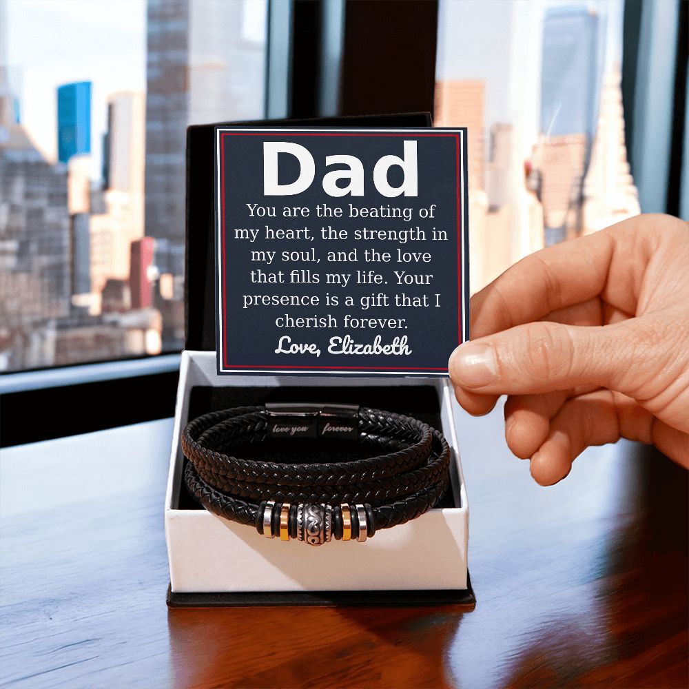 [Almost Sold Out] Personalized Dad - Strength In My Soul -  Mens Bracelet