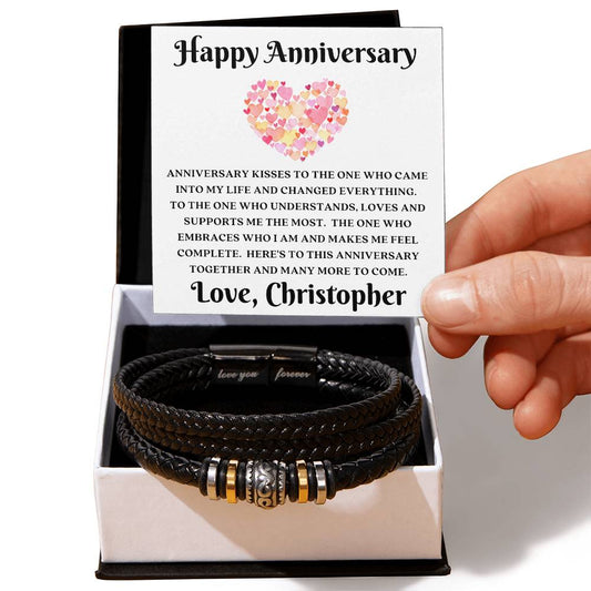 Almost Sold Out - Happy Anniversary To My Wife - Leather Bracelet