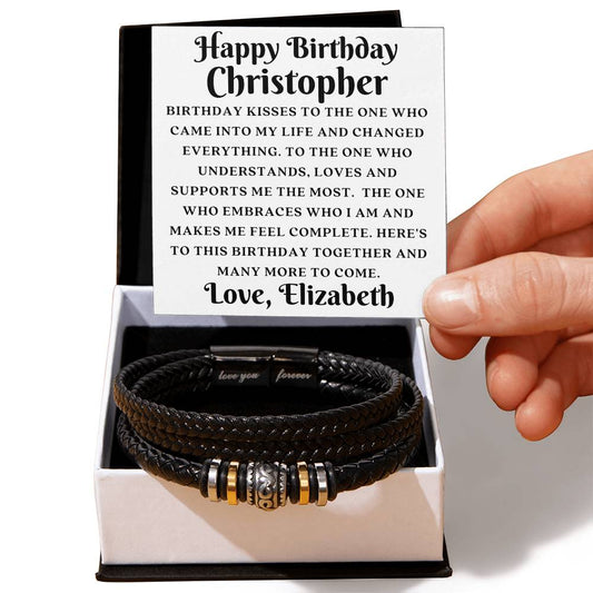 Almost Sold Out - Personalized Birthday Gift For Husband -  Leather Bracelet