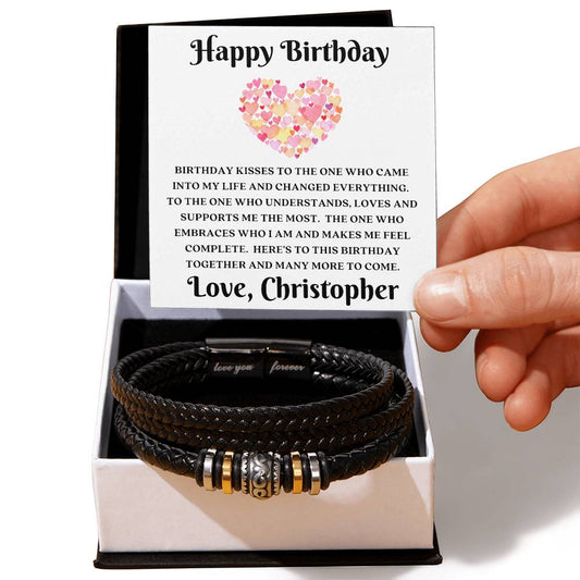 Almost Sold Out - Personalized Birthday Gift For Wife -  Leather Bracelet