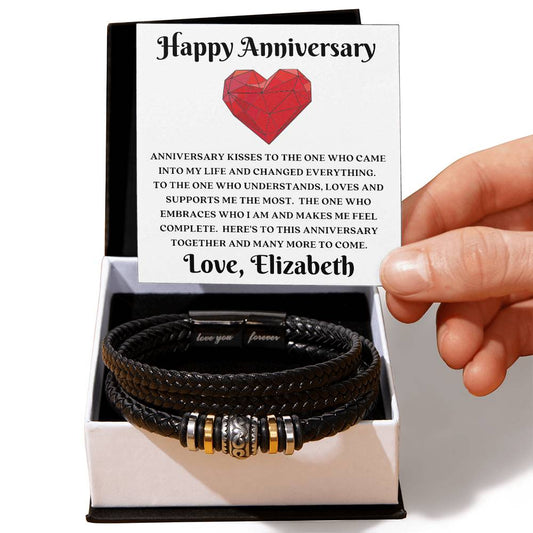 Almost Sold Out - Happy Anniversary To My Husband - Leather Bracelet