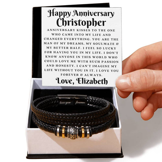 Almost Sold Out - Anniversary Gift for Husband - Leather Bracelet