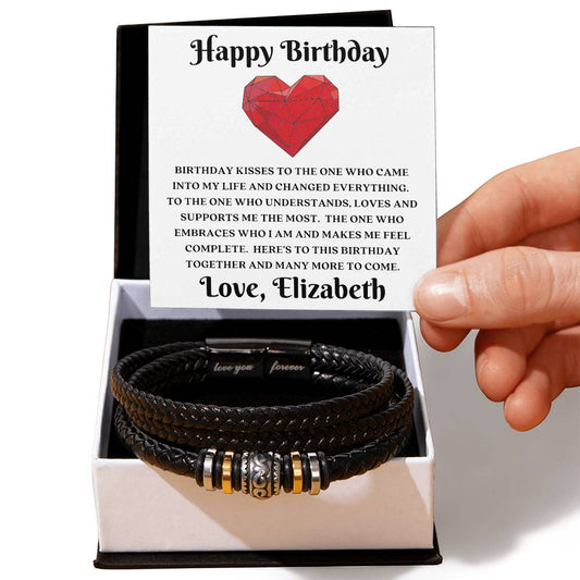 Almost Sold Out - Personalized Birthday Gift For Husband -  Leather Bracelet