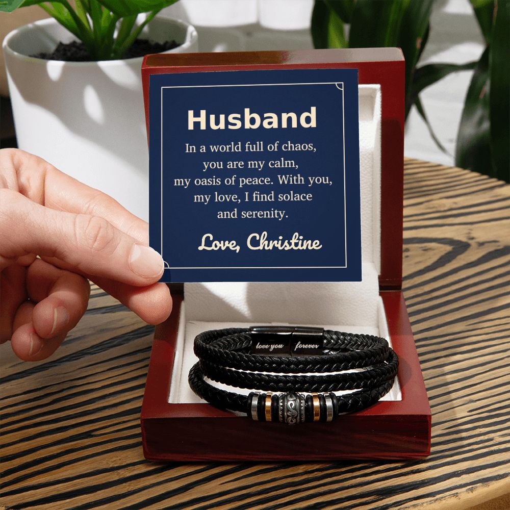 [Almost Sold Out] Personalized Husband Mens Bracelet