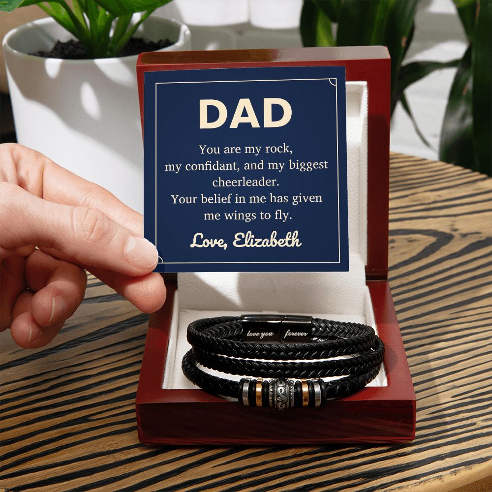 [Almost Sold Out] Personalized Dad - You Are My Rock -  Mens Bracelet