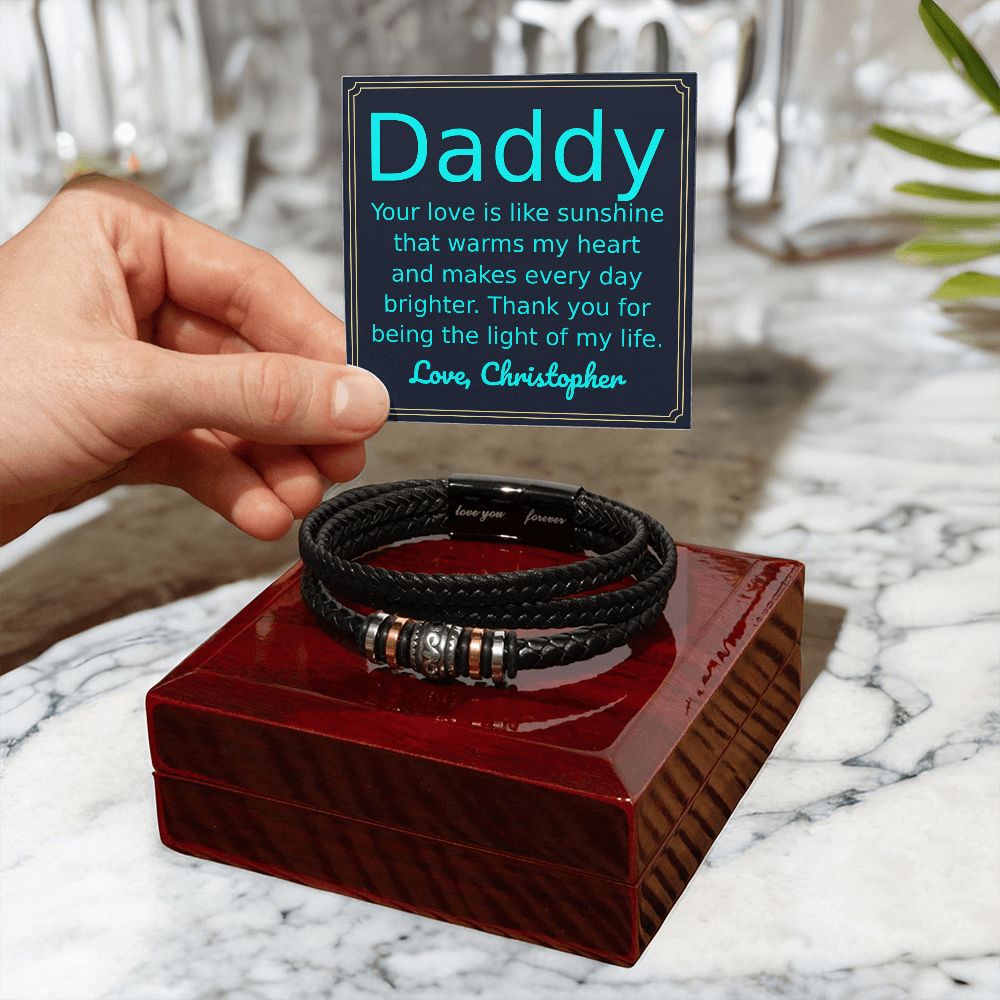 [Almost Sold Out] Personalized Daddy - Love Like Sunshine - Mens Bracelet