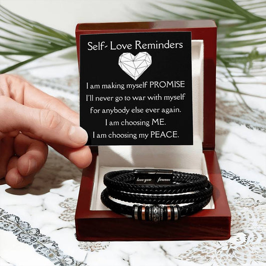 [Almost Sold Out] Self- Love Reminders White Heart Vegan Leather Bracelet