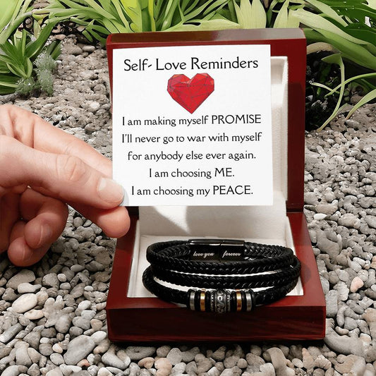 [Almost Sold Out] Self- Love Reminders Red Heart Vegan Leather Bracelet