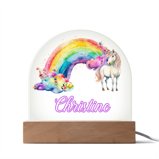 Personalized Unicorn Kids Acrylic Dome Plaque