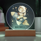 Astronaut Bear Circle Printed Plaque