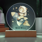 Astronaut Bear Circle Printed Acrylic Plaque
