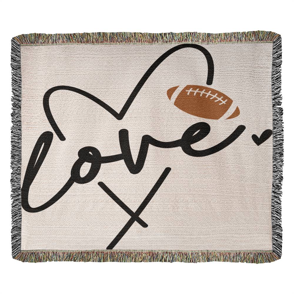 Almost Sold Out - Love Football Heirloom Woven Blanket