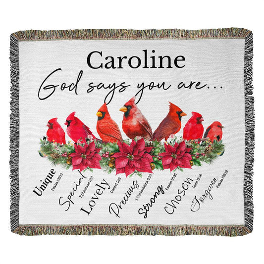 Almost Sold Out - Personalized God Says You Are Birds Heirloom Woven Blanket