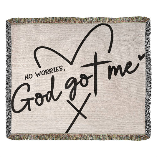 Almost Sold Out - No Worries - God got me Heirloom Woven Blanket