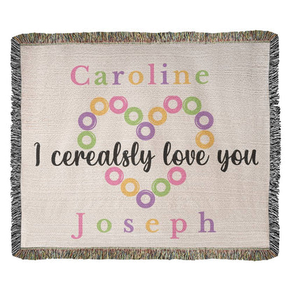 Almost Sold Out - Personalized I Cerealsly Love You Heirloom Woven Blanket