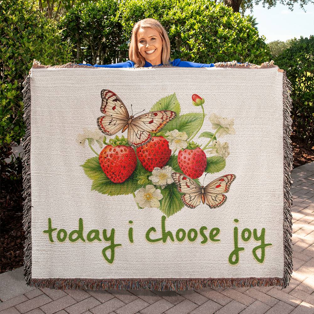 Almost Sold Out - Today I Choose Joy Heirloom Woven Blanket