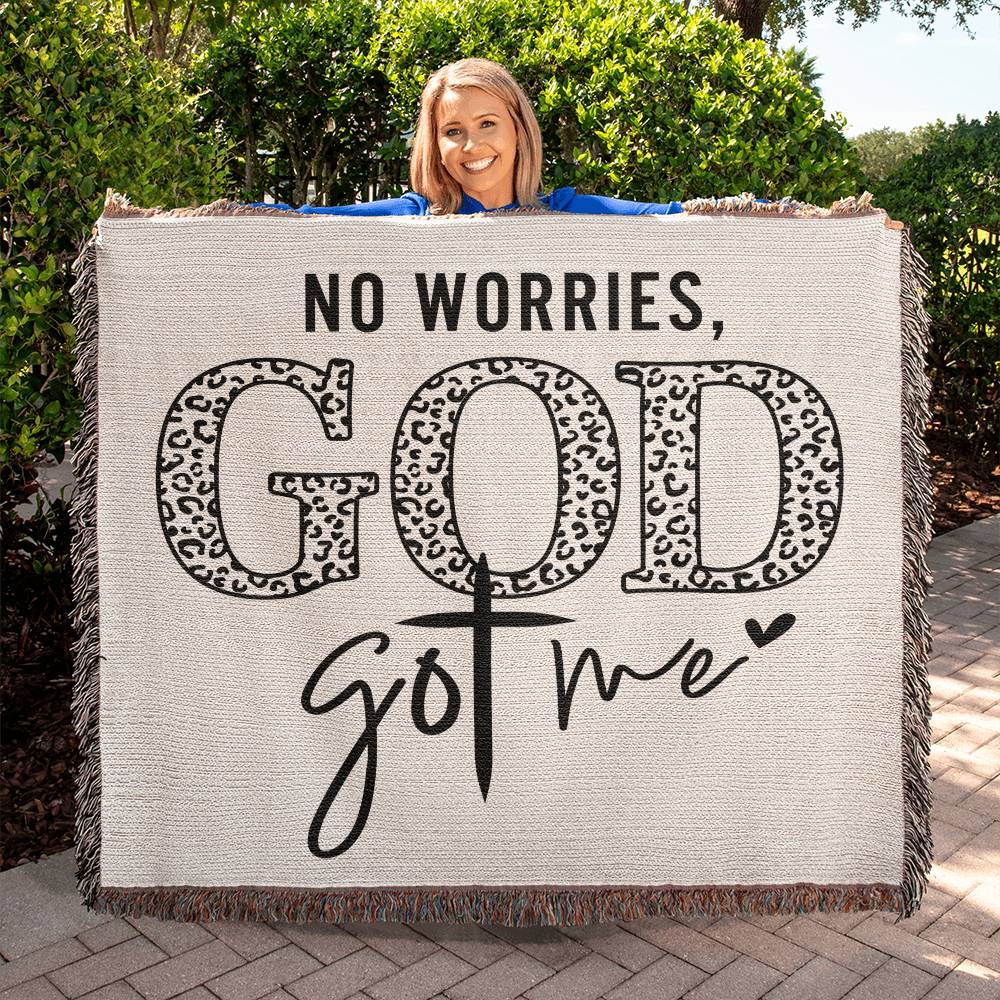 Almost Sold Out - No Worries God Got Me Heirloom Woven Blanket