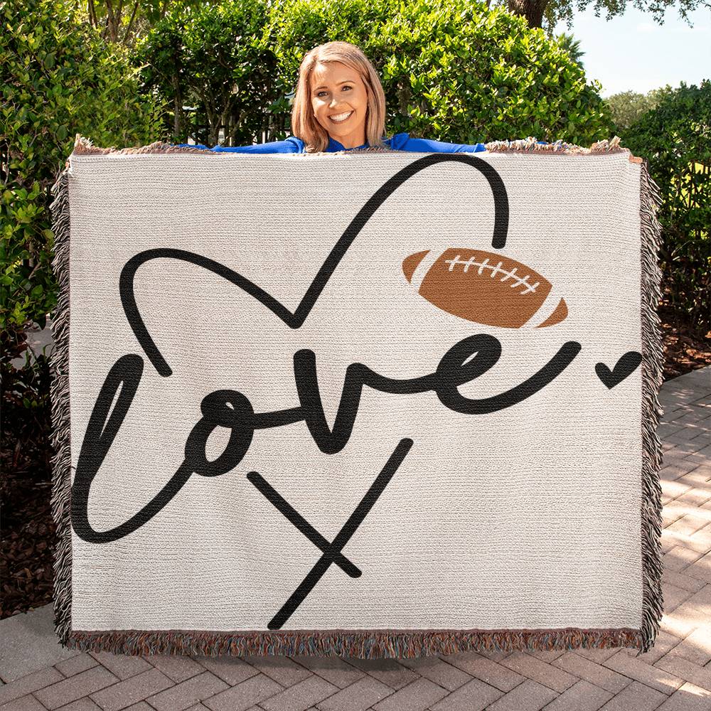 Almost Sold Out - Love Football Heirloom Woven Blanket