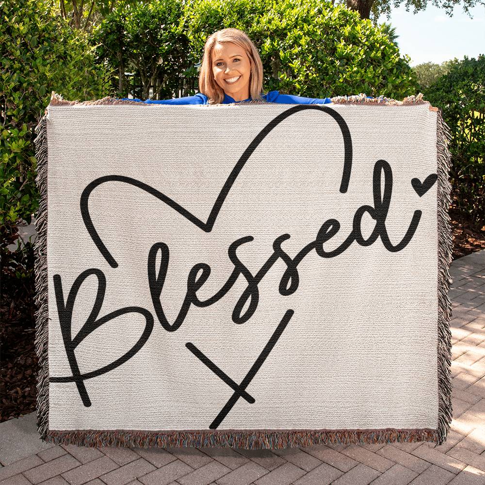 Almost Sold Out - Blessed Heart Heirloom Woven Blanket