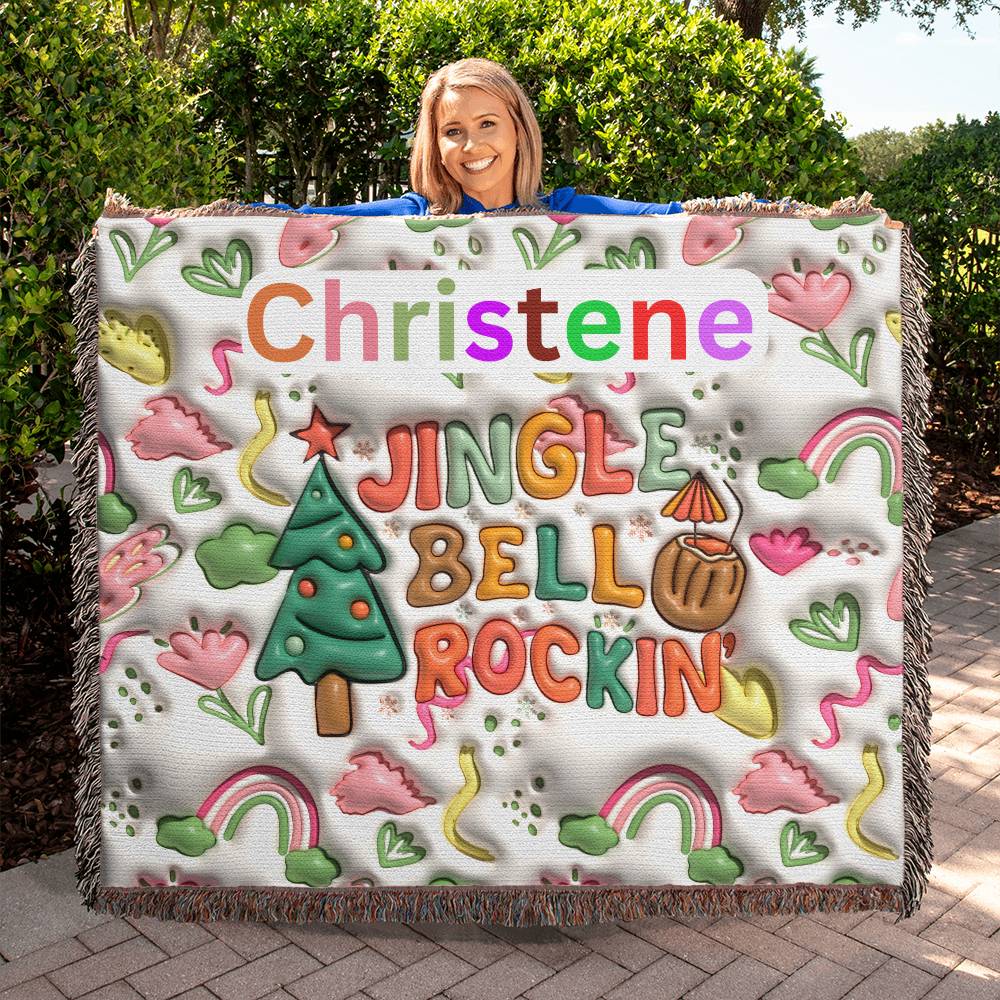 Almost Sold Out - Personalized Jingle Bell Rocking Heirloom Woven Blanket