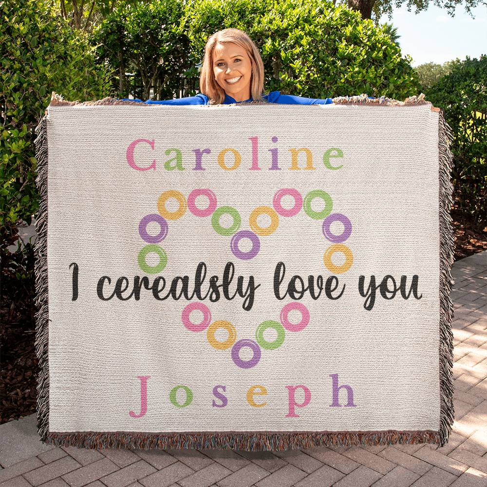 Almost Sold Out - Personalized I Cerealsly Love You Heirloom Woven Blanket