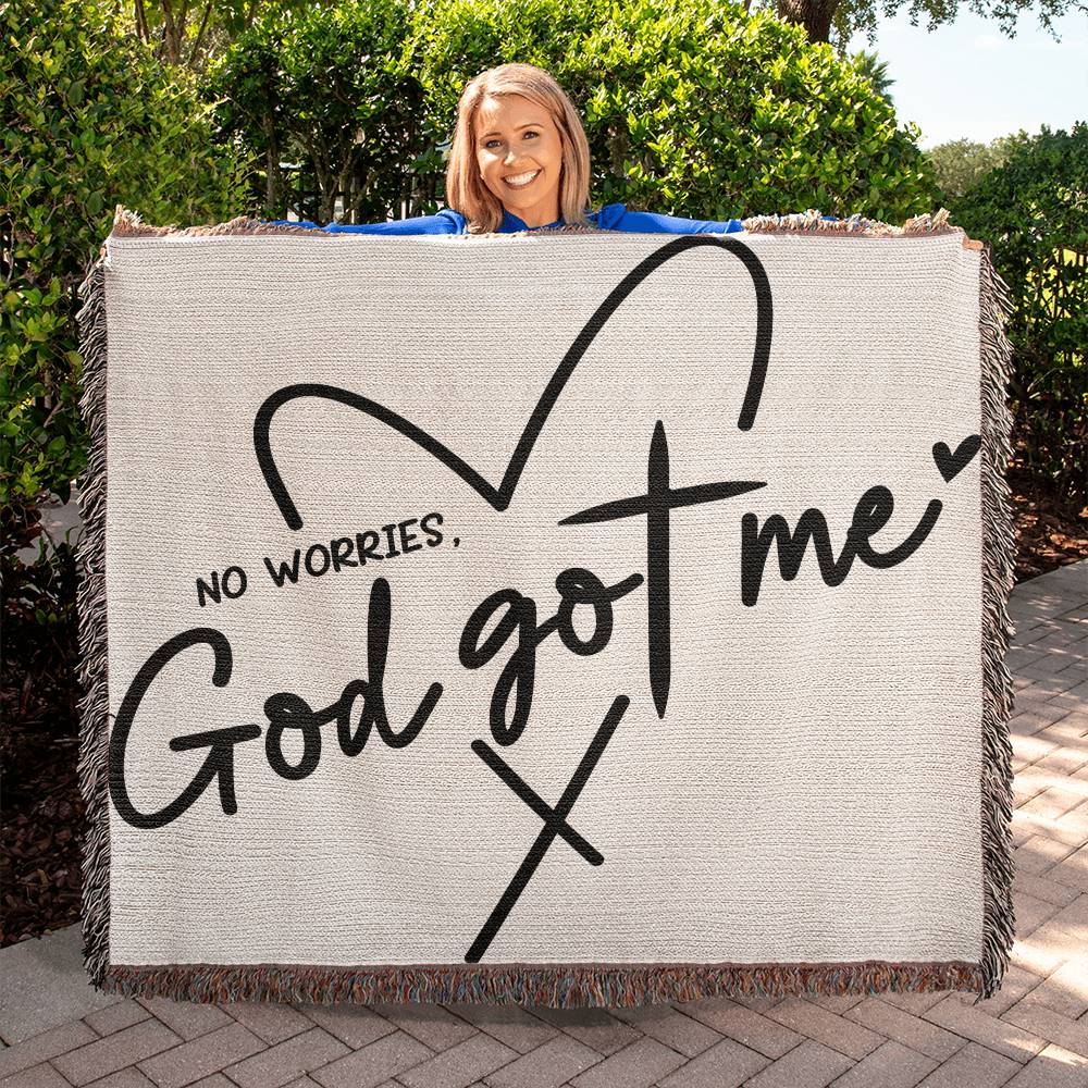 Almost Sold Out - No Worries - God got me Heirloom Woven Blanket