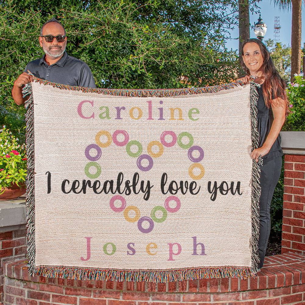 Almost Sold Out - Personalized I Cerealsly Love You Heirloom Woven Blanket