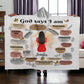 Customized God Says I Am Hooded Sherpa Fleece Blanket
