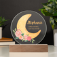 Personalized Crescent Name Circle Plaque
