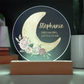 Personalized Crescent Name Circle Plaque