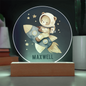 Astronaut Bear Circle Printed Acrylic Plaque