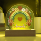 Floral Rainbow Kids Night Light Acrylic Dome Plaque