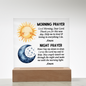 Morning Prayer and Night Prayer Square Acrylic Plaque