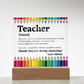 Thank You Teacher Personalized Printed Square Acrylic Plaque