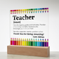 Thank You Teacher Personalized Printed Square Acrylic Plaque