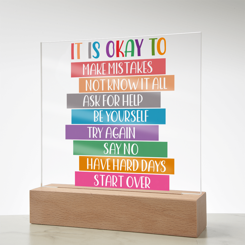 It's okay to make mistakes Plaque