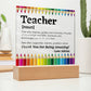 Thank You Teacher Personalized Printed Square Acrylic Plaque