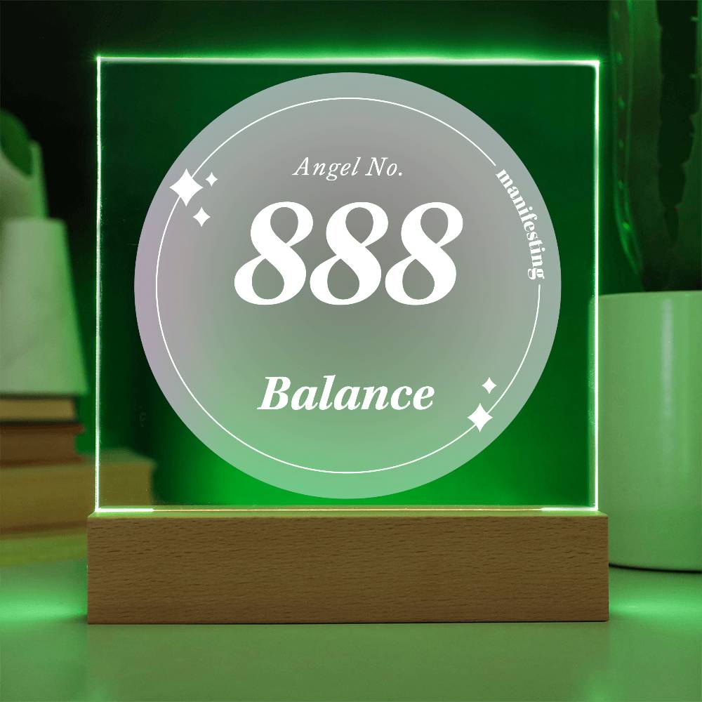 Almost Sold Out - Angel Number 888 with Aura Color - Acrylic Plaque with Stand