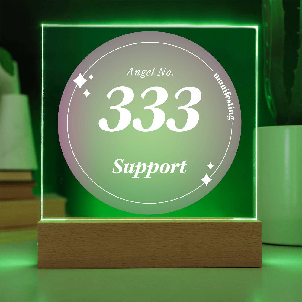 Almost Sold Out - Angel Number 333 with Aura Color - Acrylic Plaque with Stand