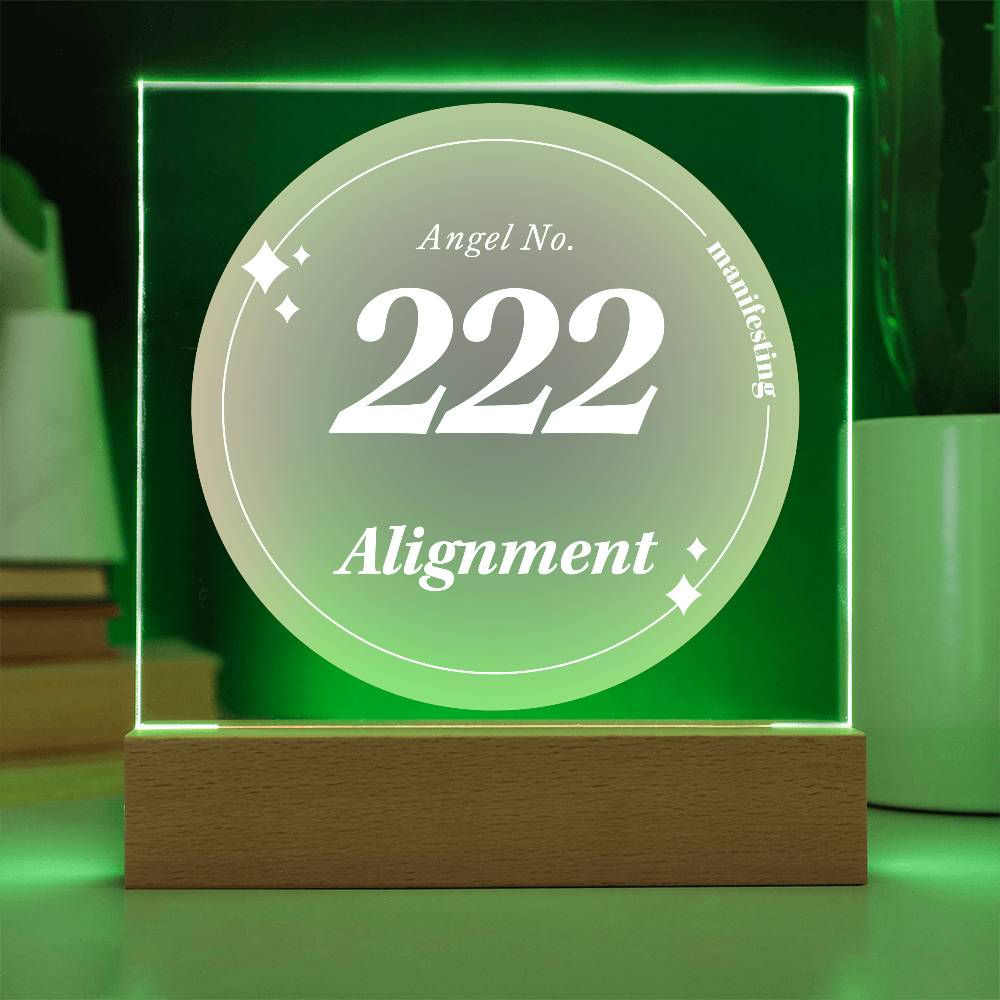Almost Sold Out - Angel Number 222 with Aura Color - Acrylic Plaque with Stand